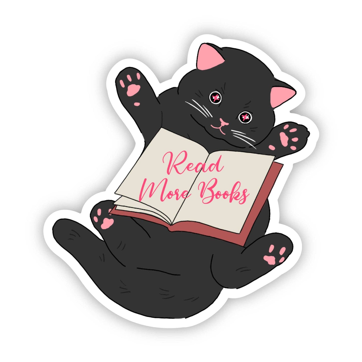 Read More Books Cute Anime Cat Sticker