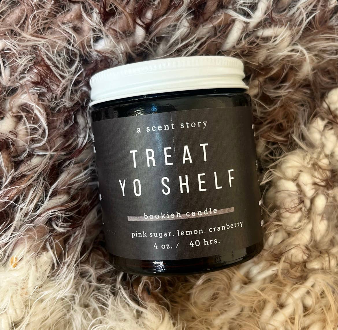 Treat Yo Shelf (Book Themed Candle), 4 oz, Sufate, Paraben + Phthalate free, Soy Wax Candle