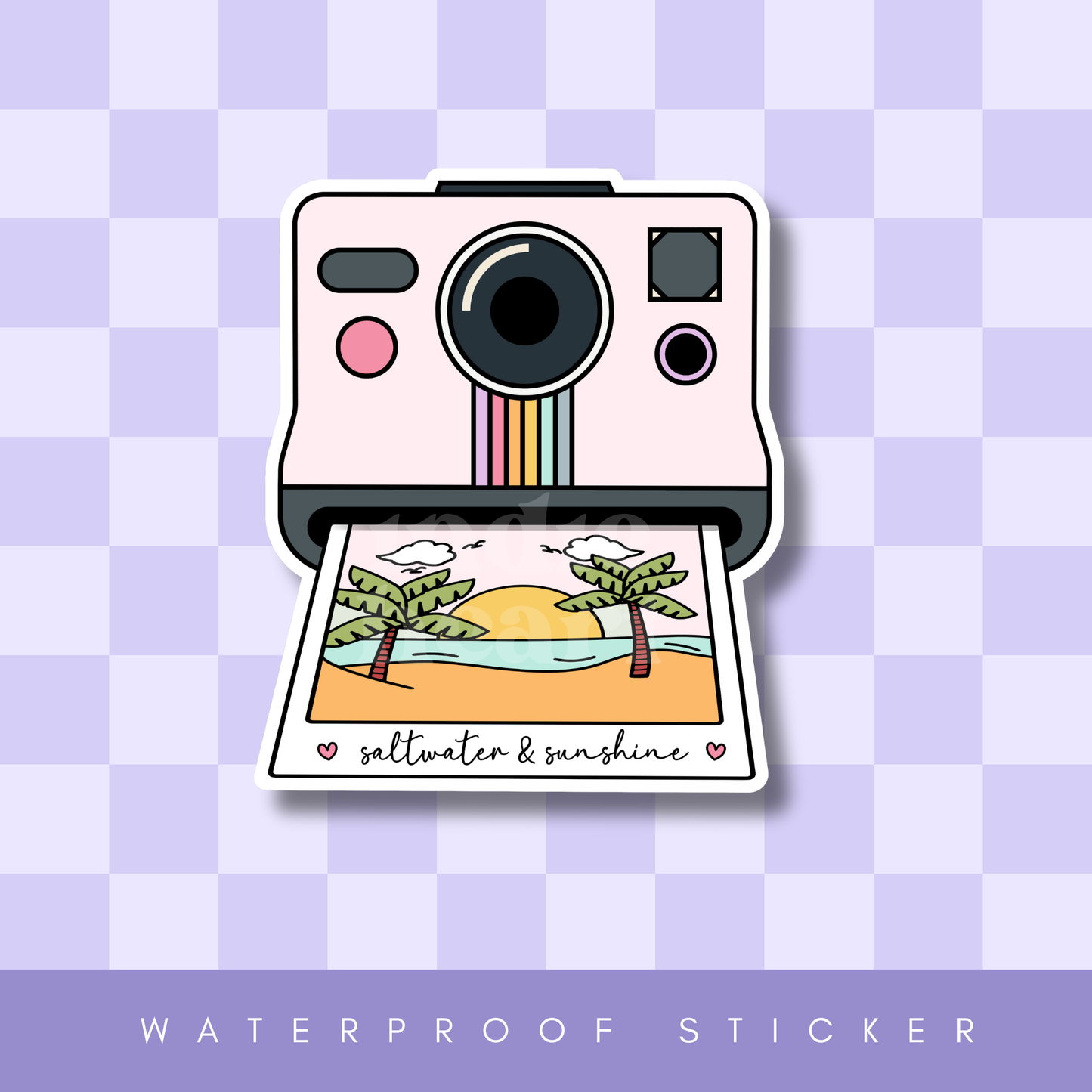 Beach Day Polaroid Sticker