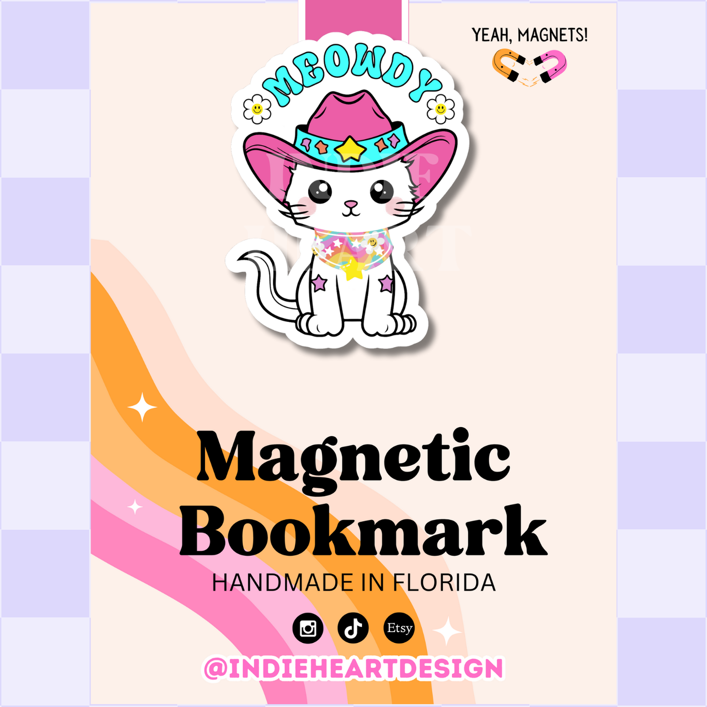 Meowdy Cat | Magnetic Bookmark