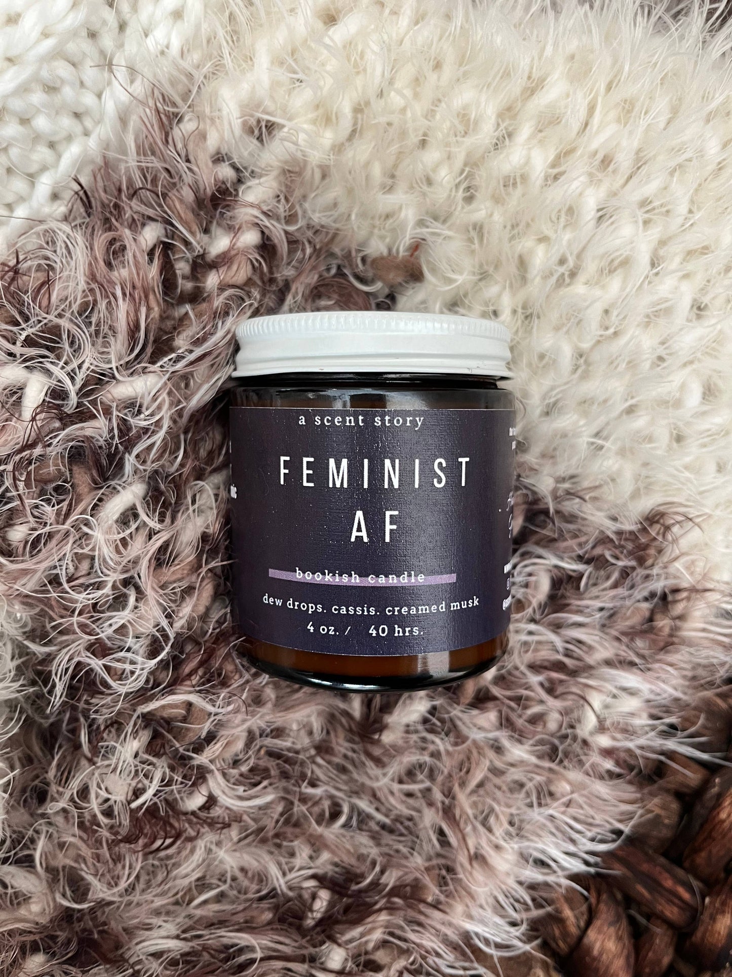 Feminist AF | Bookish Candle | Book Themed Soy Wax, 4 oz