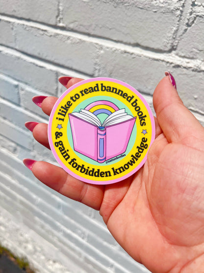 Read Banned Books, Gain Forbidden Knowledge Reading Sticker