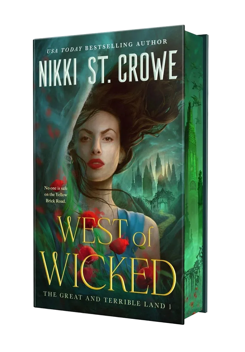 Book cover of 'West of Wicked' by Nikki St. Crowe with a fantasy design.