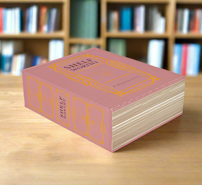 A product mockup of the shelf worthy mailer box that is designed to look like a vintage leatherbound book