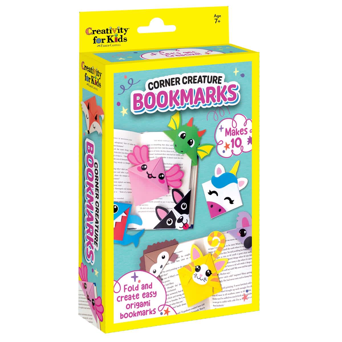 Corner Creature Bookmarks, Origami Craft Kit for Kids, Makes 10 Bookmarks