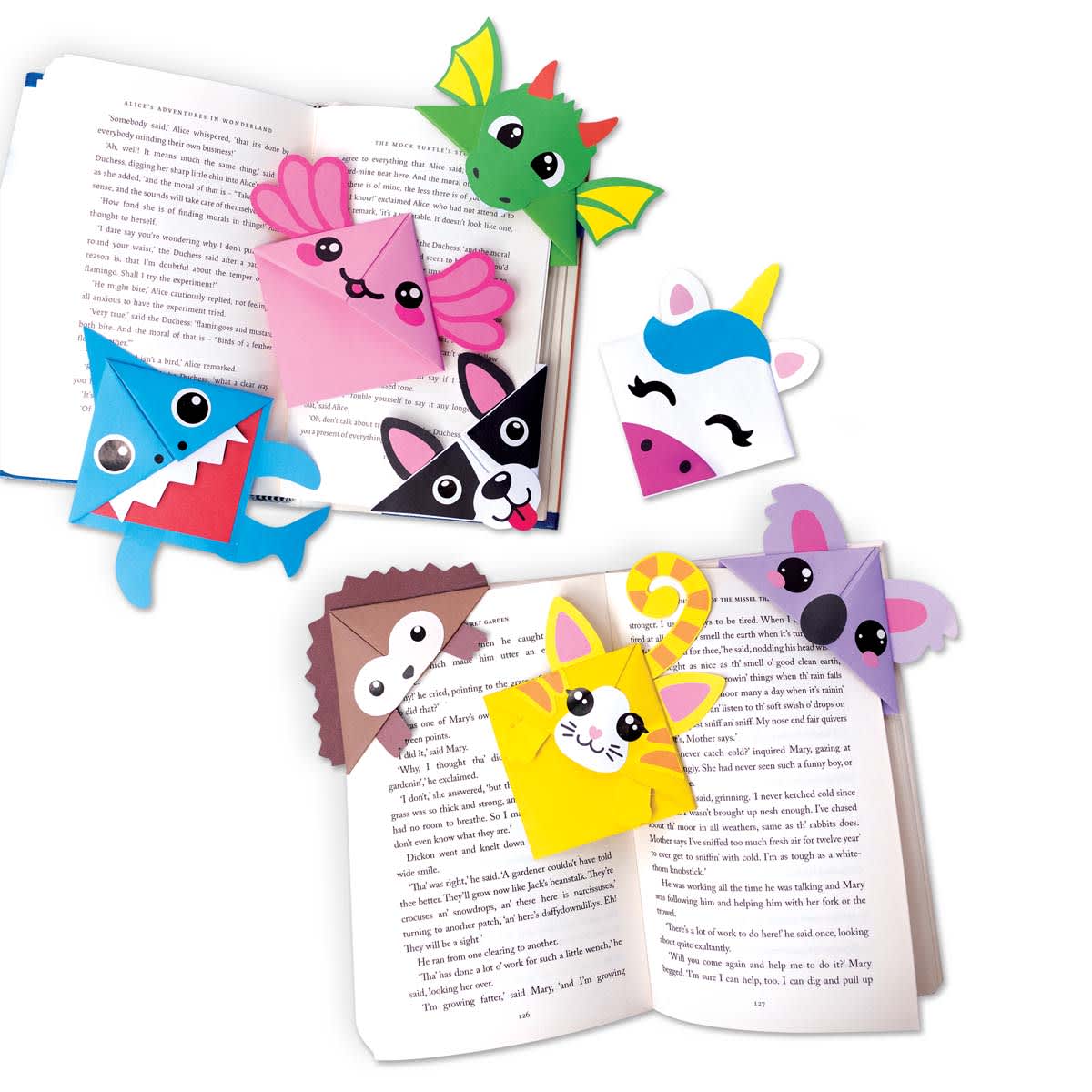 Corner Creature Bookmarks, Origami Craft Kit for Kids, Makes 10 Bookmarks