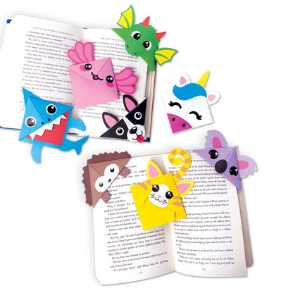 Corner Creature Bookmarks, Origami Craft Kit for Kids, Makes 10 Bookmarks