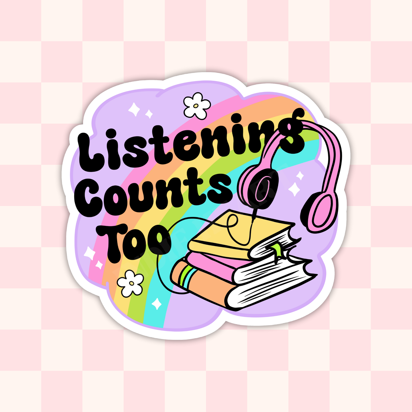 Listening Counts Too Audio Book Sticker 