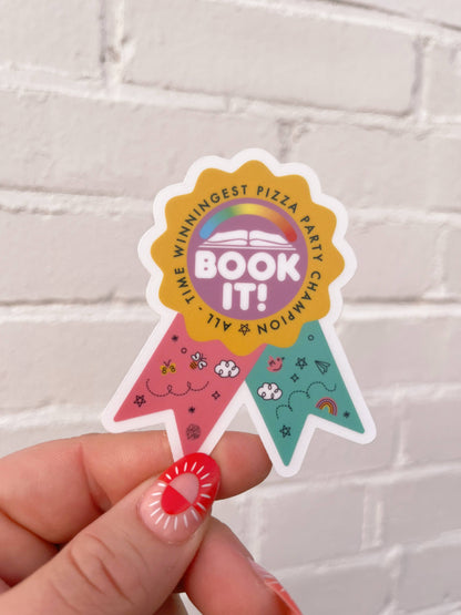 BOOK IT Sticker: All-Time Winningest Pizza Party Champion