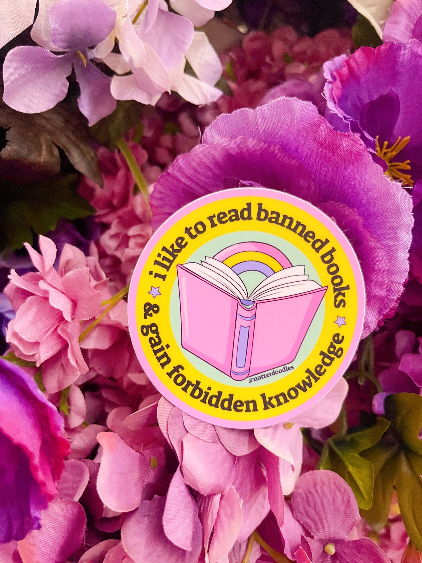 Read Banned Books, Gain Forbidden Knowledge Reading Sticker