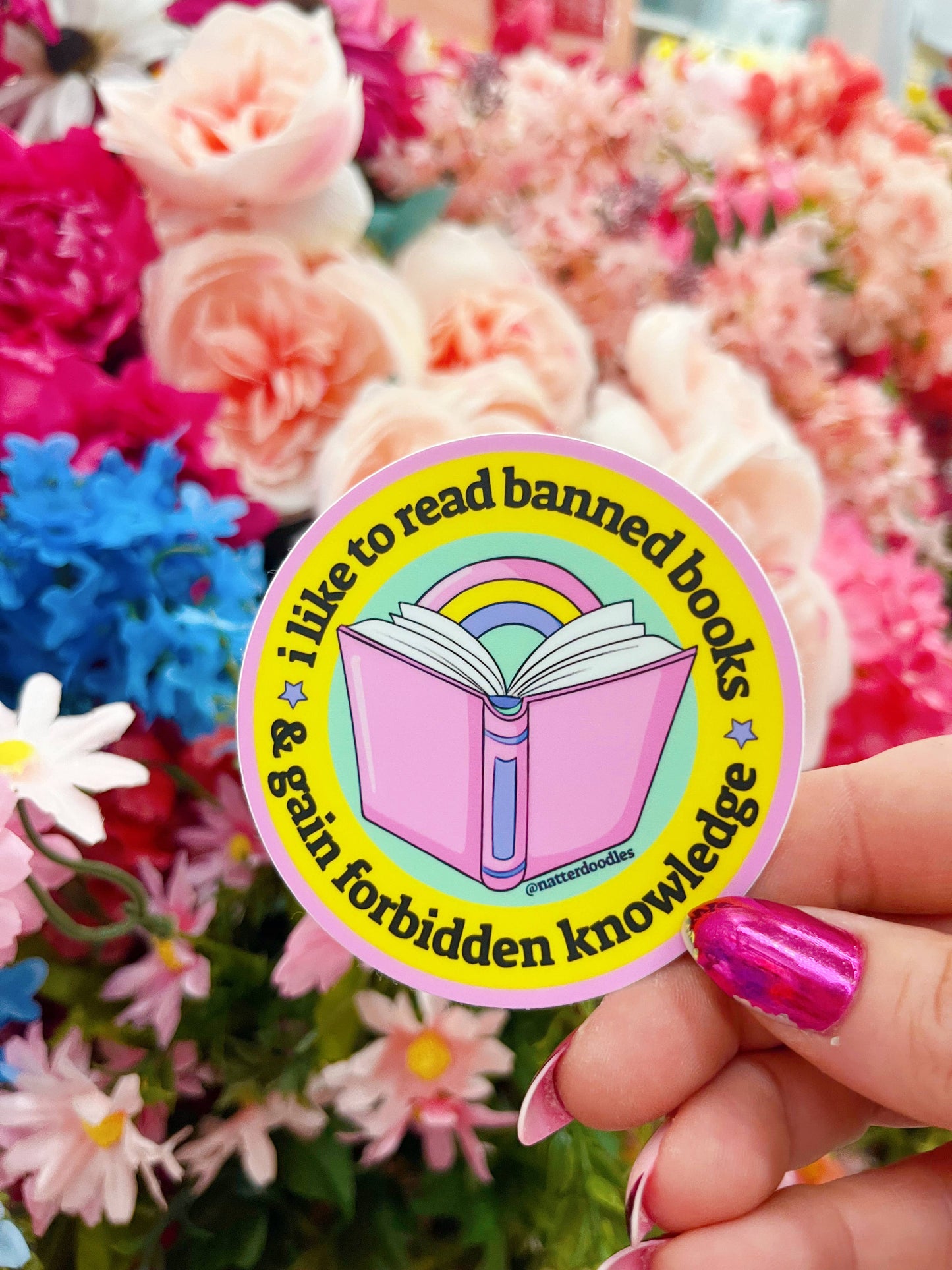 Read Banned Books, Gain Forbidden Knowledge Reading Sticker